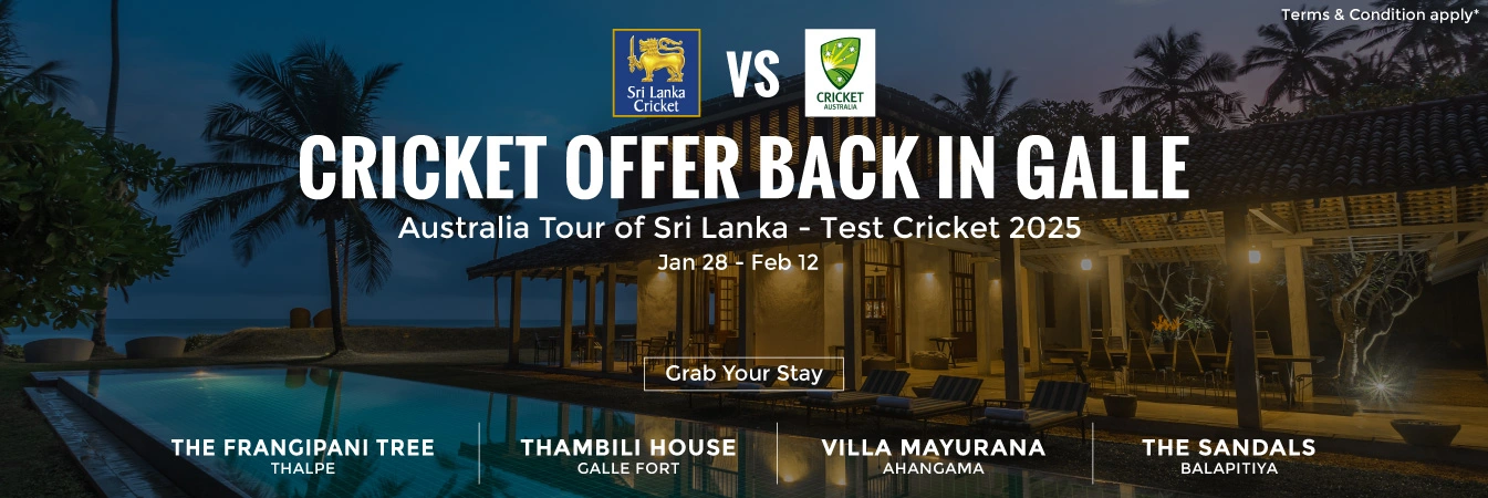 Sri Lanka vs Australia Test Match 2025 - Your Ultimate Guide to Luxtury Villas & Accommodations near the Galle International Cricket Stadium.